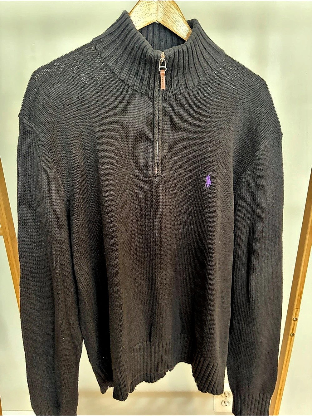 Polo by Ralph Lauren Men's Cotton Half-Zip Sweater Size Medium Like New